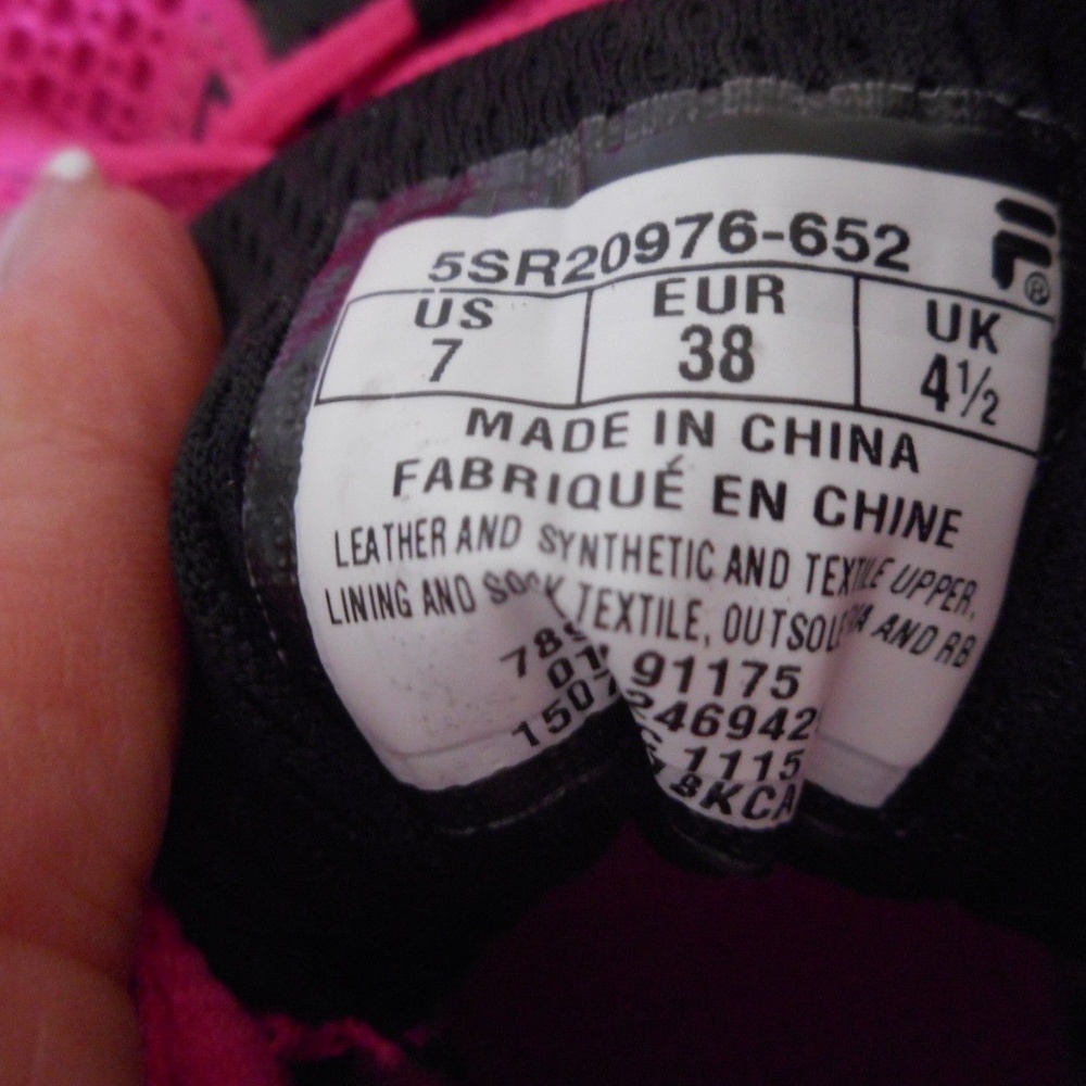 Fila Womens Pink / Black Athletic Shoes Sneakers - Picture 7 of 8